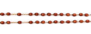 Rosario de madera y alpaca Marrón