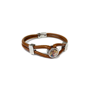 Pulsera de cuero marrón - Imagen Roma