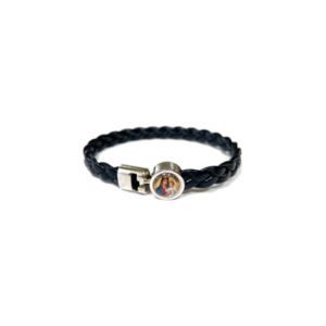 Pulsera de cuero negra Imagen Roma